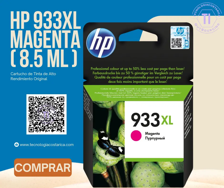 HP 933XL - 8.5 ml  Magenta - Alto rendimiento