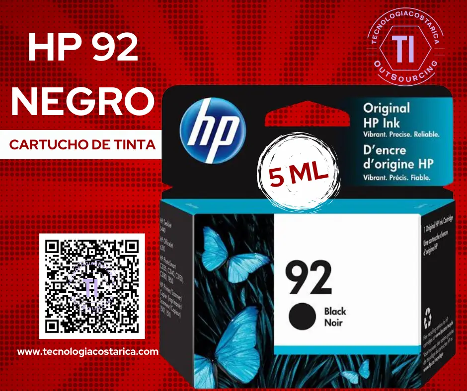 Cartucho De Tinta HP 92 - 5 ml - negro