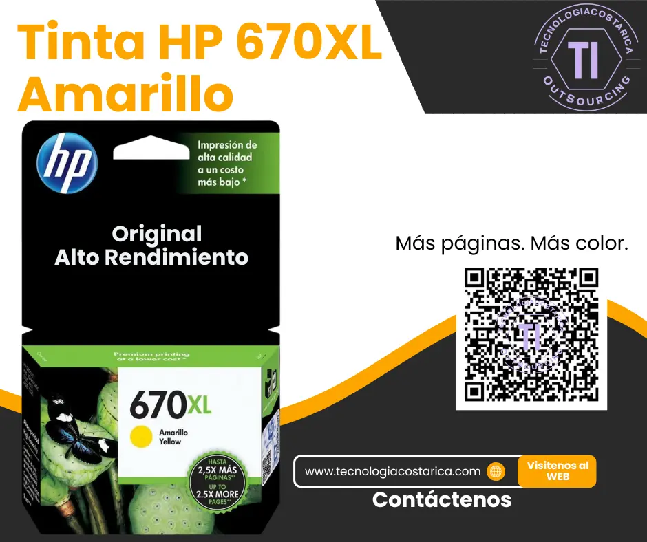 HP 670XL - Alto rendimiento - amarillo
