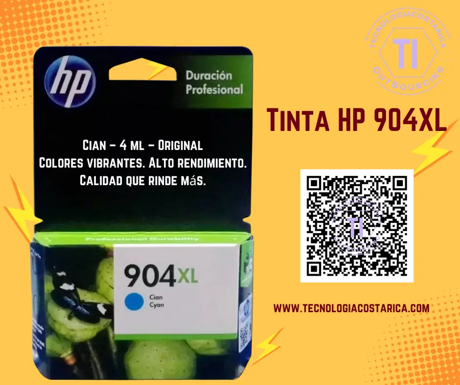 Cartucho Tinta HP 904XL - Cián 4 ml - Alto rendimiento