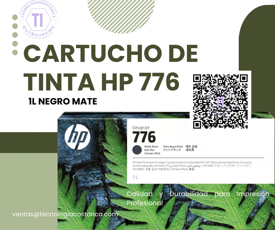 HP 776 - 1 L - Cartucho de tinta negra mate