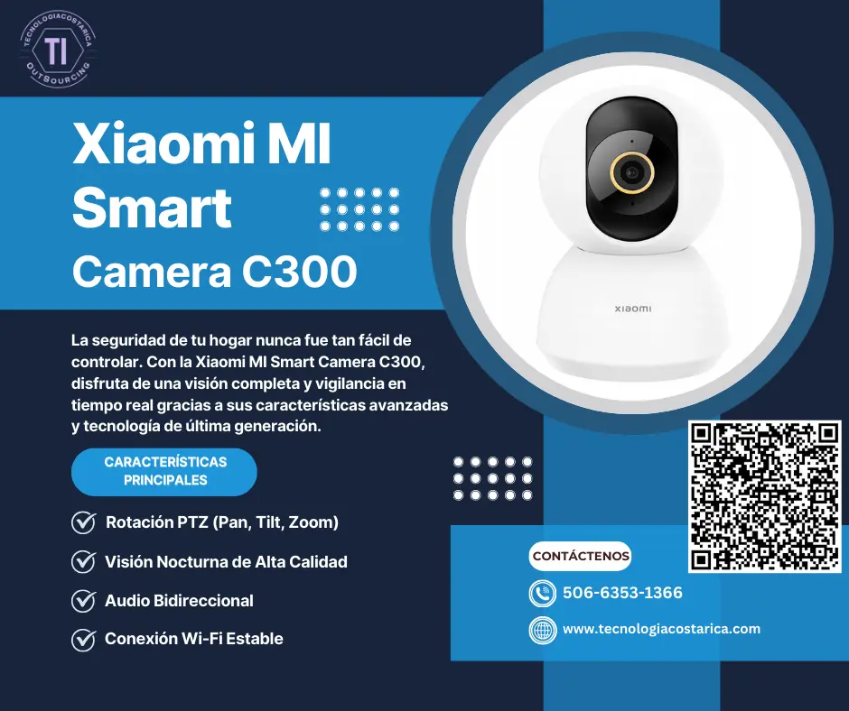 Xiaomi MI Smart Camera C300 - Cámara de vigilancia de red - PTZ