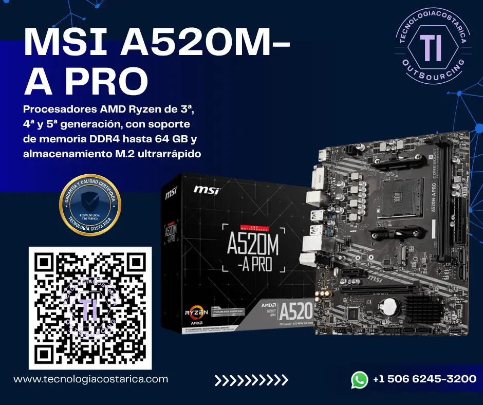 Tarjeta madre: MSI - A520M-A PRO - Motherboard
