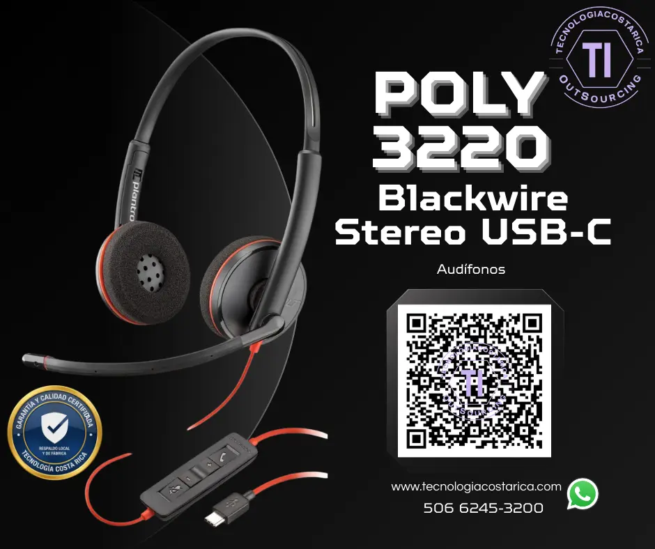 Audifonos: POLY - Headset - Wired Blackwire 3220