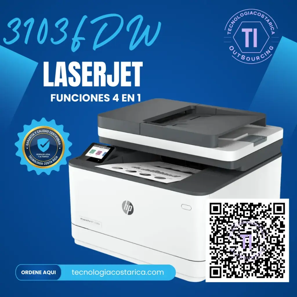 Impresora HP LaserJet mono MFP 3103FDW