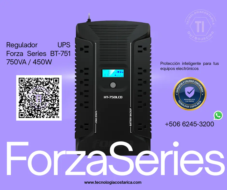 Regulador UPS: Forza Series - BT-751 450 Watt, 750VA
