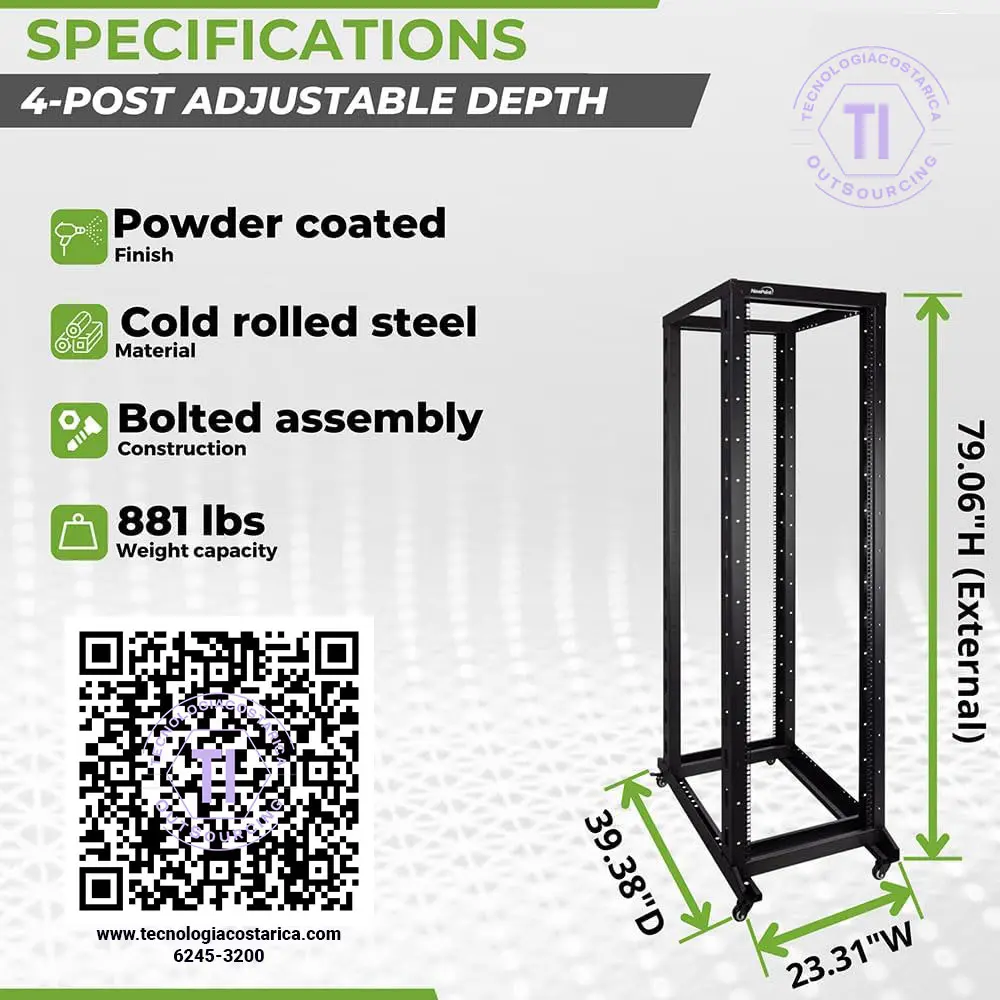 OPEN RACK: 4 POSTES 42U LANTEK LTK-OR4P42