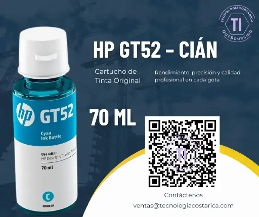 [M0H54AL] HP GT52 - 70 ml - cián