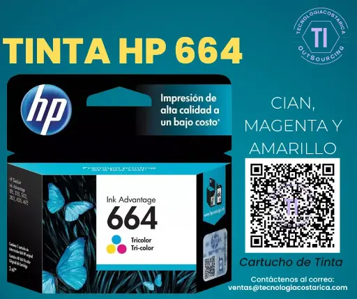 [F6V28AL] Cartucho Tinta HP - 664 Ink cartridge - Tricolor