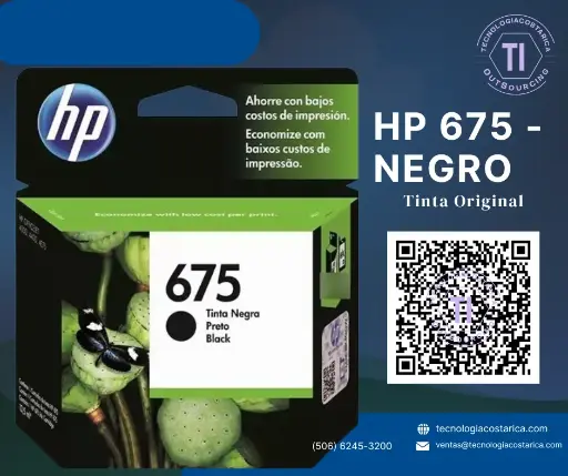[CN690AL] Cartucho Tinta Original HP 675 - Negro