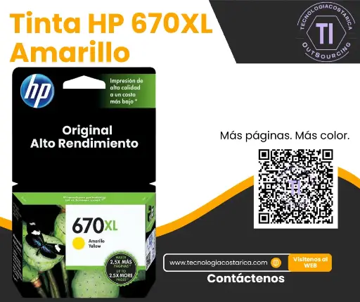 [CZ120AL] HP 670XL - Alto rendimiento - amarillo