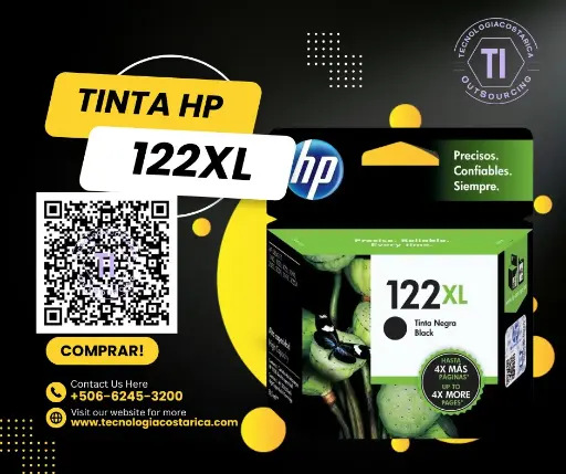 [CH563HL] Cartucho De Tinta HP 122XL - 8 ml - Alto rendimiento