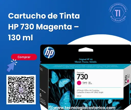 [P2V63A] Cartucho Tinta  HP 730 - 130 ml - magenta
