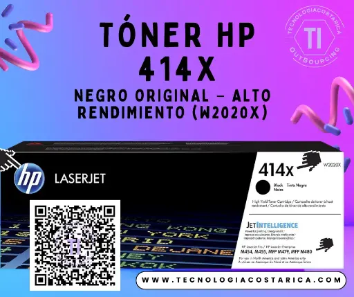 [W2020X] Tóner HP 414X - Alto rendimiento - negro