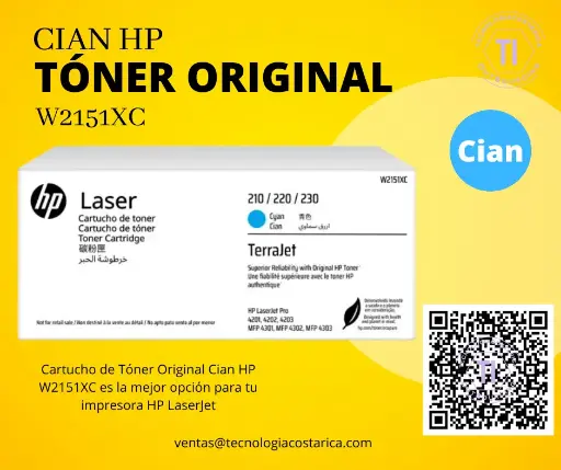 [W2151XC] Tóner Original Cian HP - W2151XC