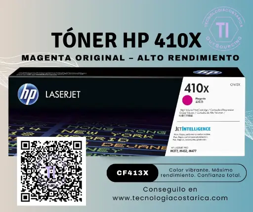 [CF413X] Tóner HP 410X - Alto rendimiento - magenta