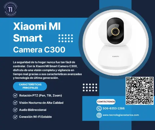 [42423] Xiaomi MI Smart Camera C300 - Cámara de vigilancia de red - PTZ