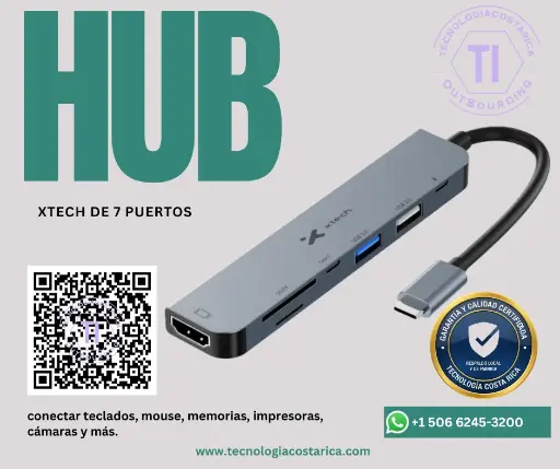 Adaptador: Hub - 7 puertos Xtech