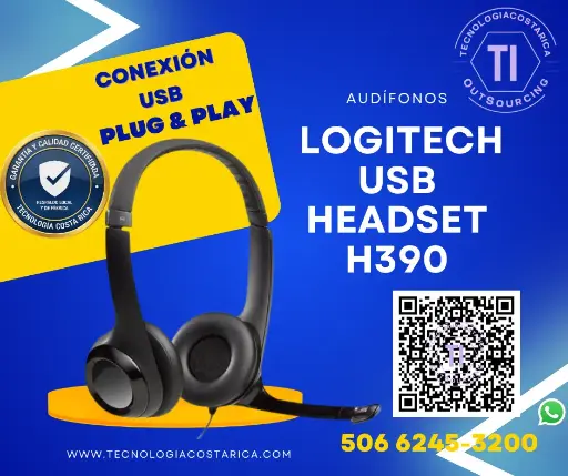 Audífonos: Logitech USB Headset H390